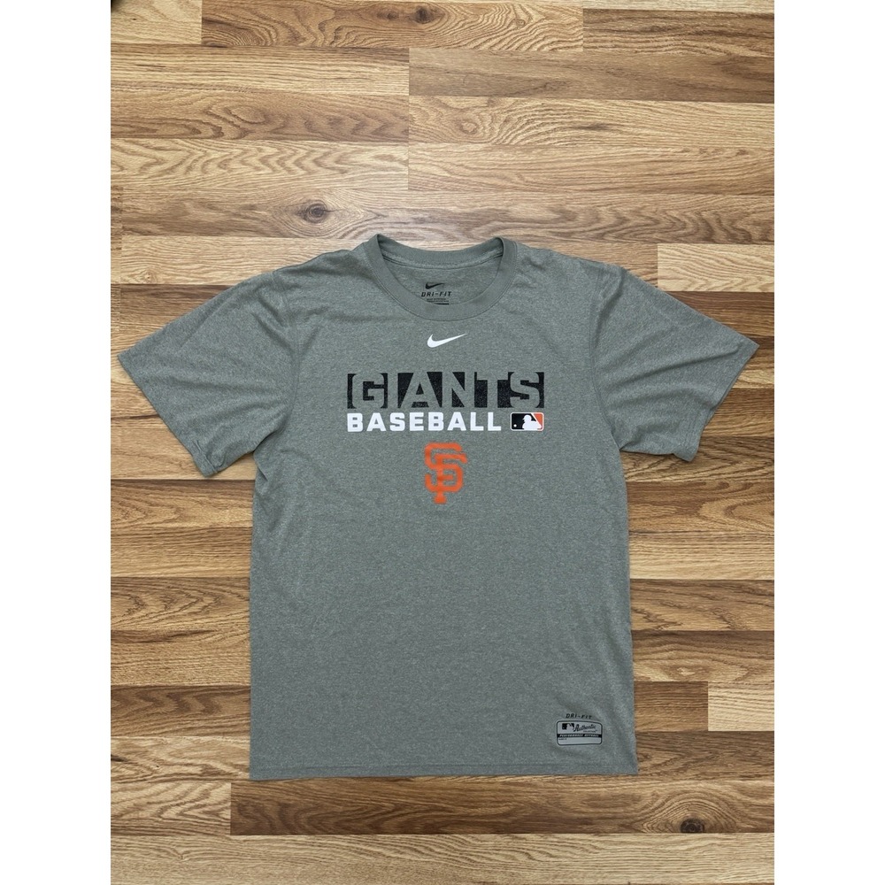 Nike San Francisco Giants Shirt Mens Small Gray MLB Tee Dri-Fit Baseball EUC